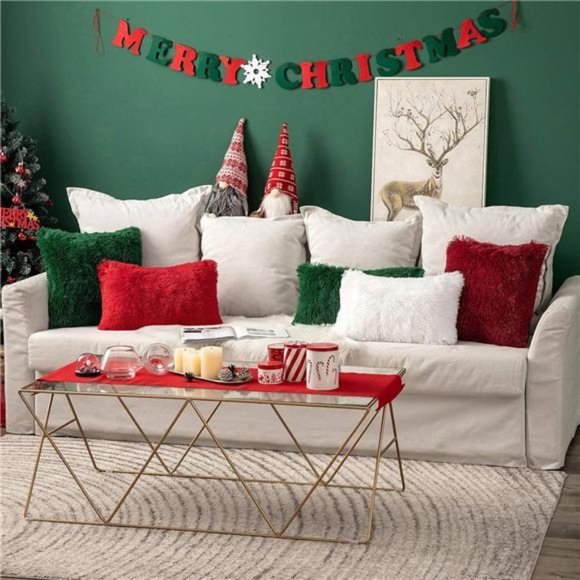 2Pcs Throw Pillow Cover Deluxe | Winter Decorative Plush Pillow Case 18x18 Inch - Picture 3 of 5